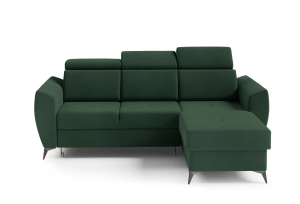 Narożnik uniwersalny DANTE I z funkcją spania 235x176cm głęboka zieleń