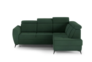 Narożnik prawy DANTE II z funkcją spania 266x204cm głęboka zieleń