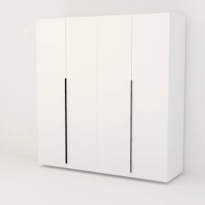 Szafa AGATA czterodrzwiowa 210x200cm głęboka (60cm) biel alpejska zestaw 105