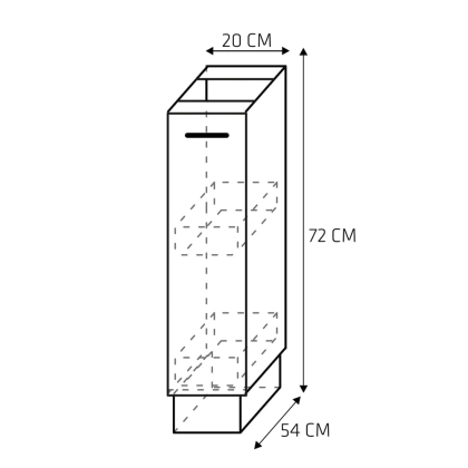 Szafka_kuchenna_CARGO_stojąca_jednoszufladowa_GLOSS__20_cm_1S_(1)_KOD_KKSS1C20+KFGSS1C20+CARGOMINI20.webp