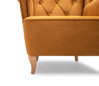Fotel uszak wypoczynkowy do salonu musztardowy RNUS