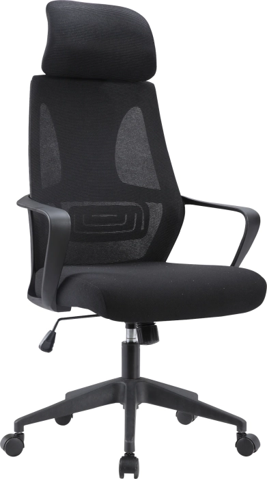 czarny fotel SECLARA XL biurowy niski oparcie siatka tkanina siedzisko.webp