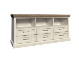 Szafka RTV z sześcioma szufladami MAGNAT 127cm sosna nordycka/dąb dziki