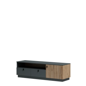 Szafka RTV jednodrzwiowa prawa z dwiema szufladami CEDRO 150cm dąb artisan/antracyt