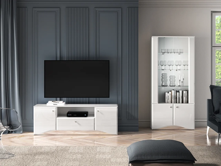 Szafka RTV 56cm x 160cm GLACIA biały