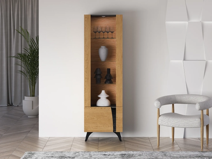 Witryna 190cm OAKEN dąb baltic dune