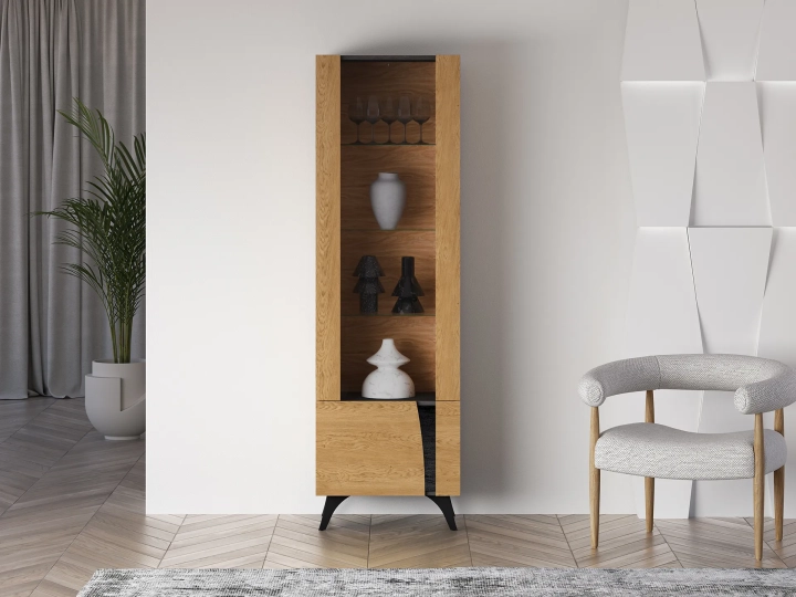 Witryna 190cm OAKEN dąb baltic dune