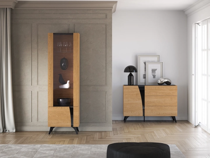 Witryna 190cm OAKEN dąb baltic dune
