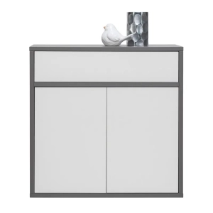 Komoda ASHEN 90cm x 90cm popiel/biały połysk
