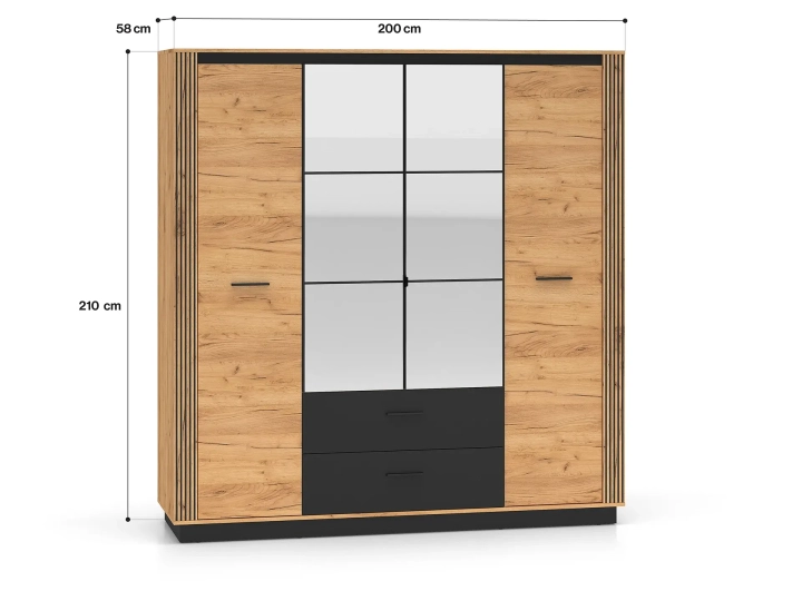 Szafa trzydrzwiowa 210cm ORIN dąb craft