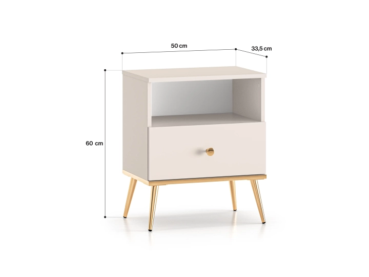 Szafka nocna LUMINA 50 cm x 54 cm kaszmir