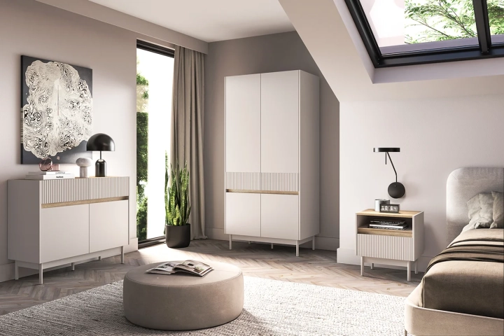 Szafka RTV TIVON 55 cm x 154 kaszmir + dąb cremona