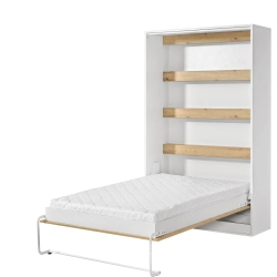 Półkotapczan pionowy MODUS 120cm biały + dąb artisan + białe uchwyty