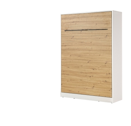 Półkotapczan pionowy MODUS 140cm biały + dąb artisan + czarne uchwyty