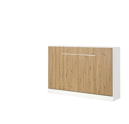 Półkotapczan poziomy MODUS 120cm biały + dąb artisan + białe uchwyty