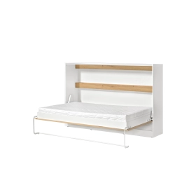 Półkotapczan poziomy MODUS 120cm biały + dąb artisan + białe uchwyty