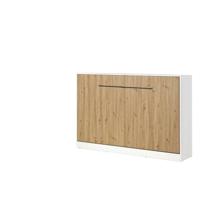 Półkotapczan poziomy MODUS 120cm biały + dąb artisan + czarne uchwyty