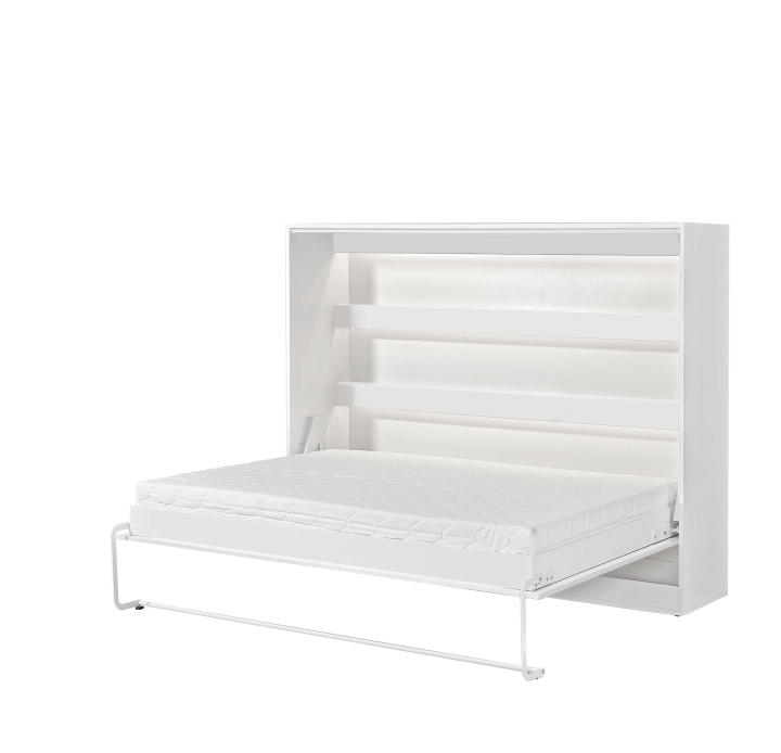 Półkotapczan poziomy MODUS 140cm biały + białe uchwyty