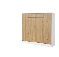 Półkotapczan poziomy MODUS 160cm biały + dąb artisan + czarne uchwyty