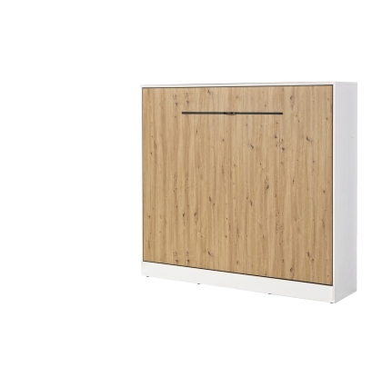 Półkotapczan poziomy MODUS 160cm biały + dąb artisan + czarne uchwyty