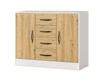 Komoda MODUS 120cm dąb artisan + czarne uchwyty