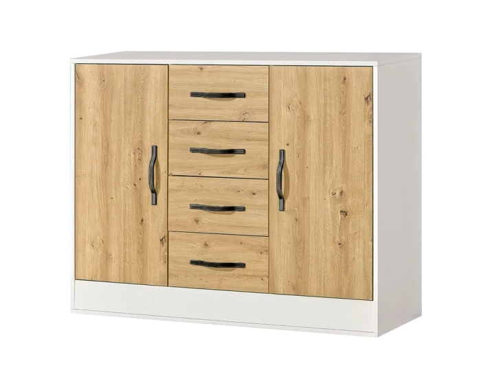 Komoda MODUS 120cm dąb artisan + czarne uchwyty