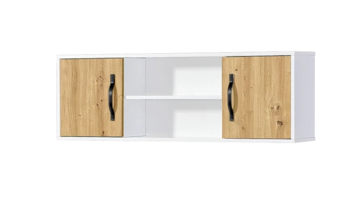 Półka pełna MODUS 120cm dąb artisan + czarne uchwyty