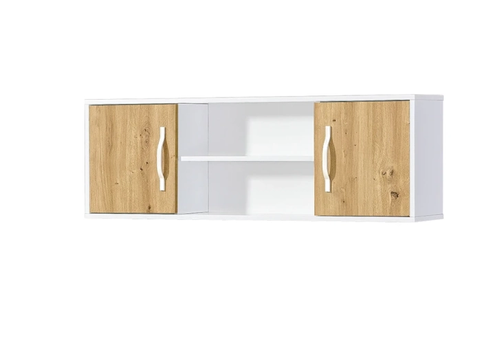 Półka pełna MODUS 120cm dąb artisan + białe uchwyty