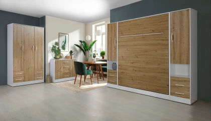 Regał MODUS 50cm dąb artisan + białe uchwyty