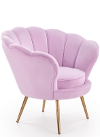 Fotel wypoczynkowy do salonu muszelka glamour różowy HLAM