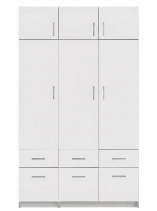 Biała_szafa_trzydrzwiowa_z_nadstawką_135cm_Esperanza_front.webp