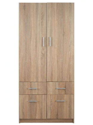 Szafa_dwudrzwiowa_z_szufladami_dąb_sonoma_90cm_Esperanza_front.webp