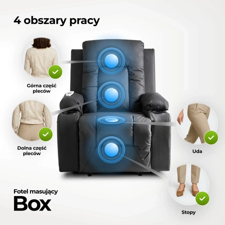 Fotel Masujący Rozkładany RELVANO, Czarny Ekoskóra - 06.webp