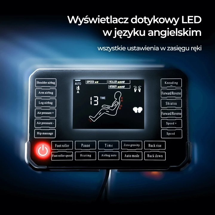 Fotel Masujący Rozkładany SENVARO, Szary Ekoskóra (Menu ENG) - 08.webp
