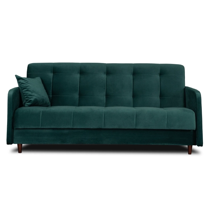 Sofa Rozkładana RIVANTO, Zielona Welurowa - 03.webp