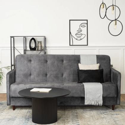 Sofa Rozkładana RIVANTO, Szara - 02.webp