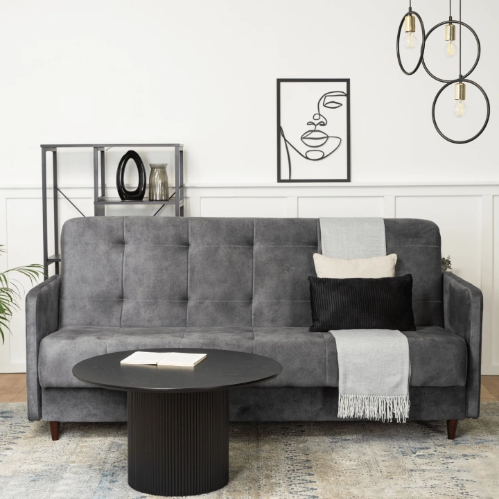 Sofa Rozkładana RIVANTO, Szara - 02.webp
