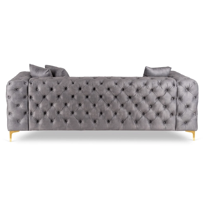 Sofa AMALVIO 3S Trzyosobowa, Szara Welurowa - 05.webp