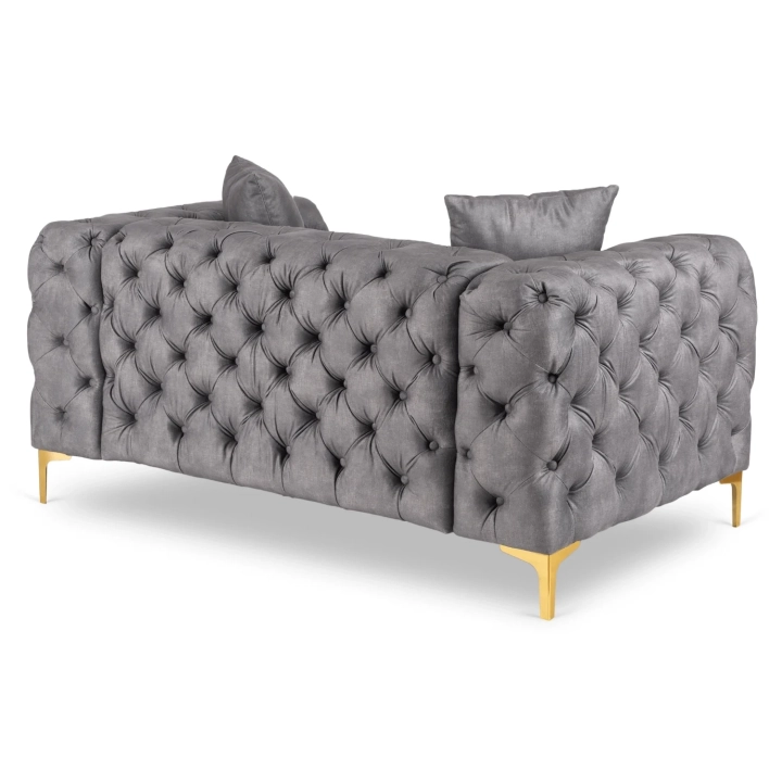 Sofa AMALVIO 2S Dwuosobowa, Szara Welurowa - 04.webp