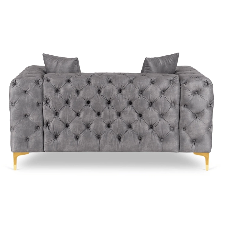 Sofa AMALVIO 2S Dwuosobowa, Szara Welurowa - 05.webp