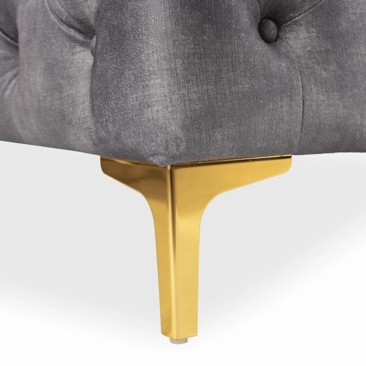 Sofa AMALVIO 2S Dwuosobowa, Szara Welurowa - 08.webp