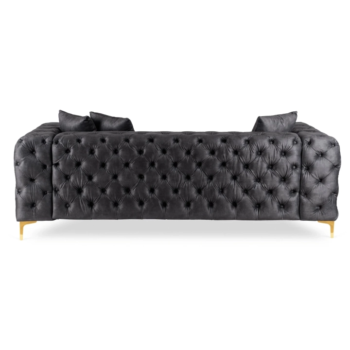 Sofa AMALVIO 3S Trzyosobowa, Czarna Welurowa - 04.webp