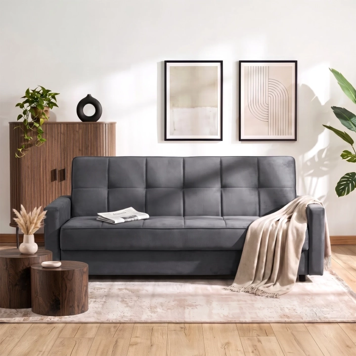 Sofa Rozkładana ALVENTO, Szara - 02.webp