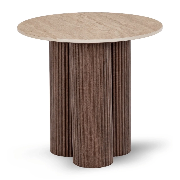 Stolik Pomocniczy ALVERINO 50 cm, Trawertyn-Orzech - 01.webp