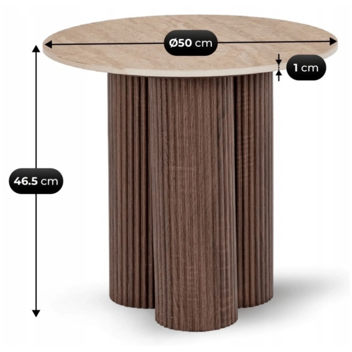 Stolik Pomocniczy ALVERINO 50 cm, Trawertyn-Orzech - 07.webp
