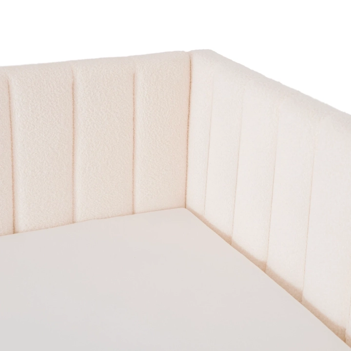 Łóżko Tapicerowane VELMONO 90x200, Kremowe Boucle - 07.webp