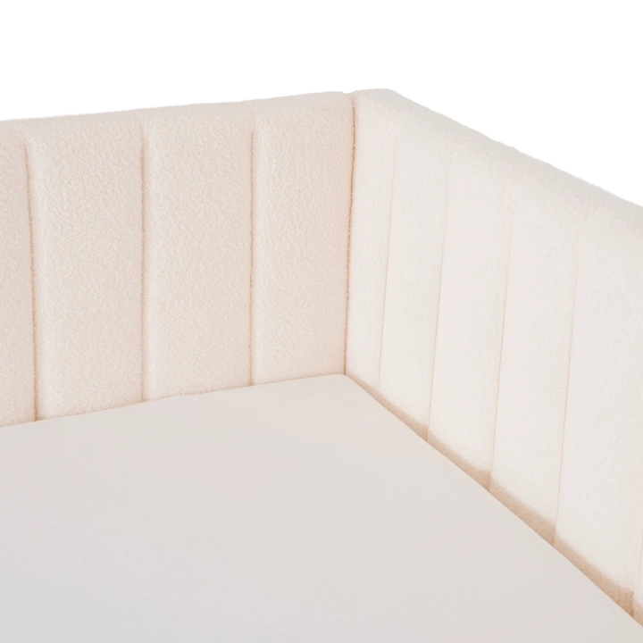 Łóżko Tapicerowane VELMONO 120x200, Kremowe Boucle - 06.webp