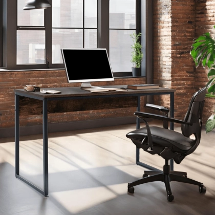 Biurko Loft DARVELLO 120 cm, Dąb Rustykalny-Czarny - 02.webp