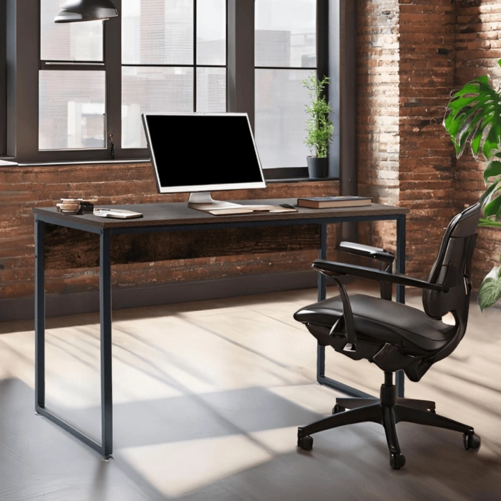 Biurko Loft DARVELLO 120 cm, Dąb Rustykalny-Czarny - 02.webp