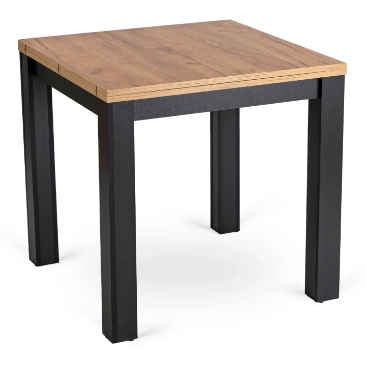 Stół Rozkładany MAXVENO 80-160 cm, Dąb Craft-Czarny - 01.webp